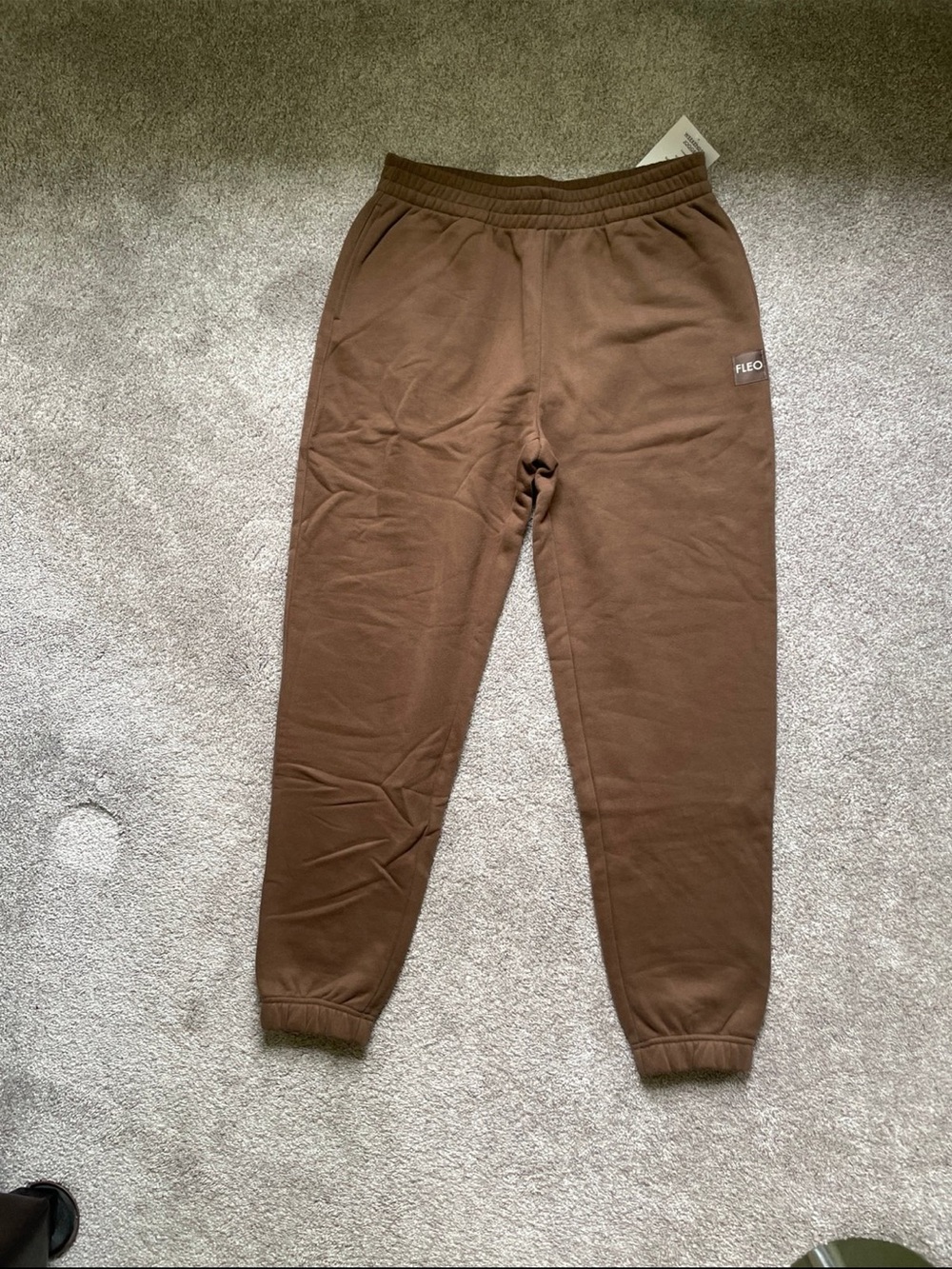 L NWT Fleo Weekender jogger sweatpants brown sweats gym pant joggers
